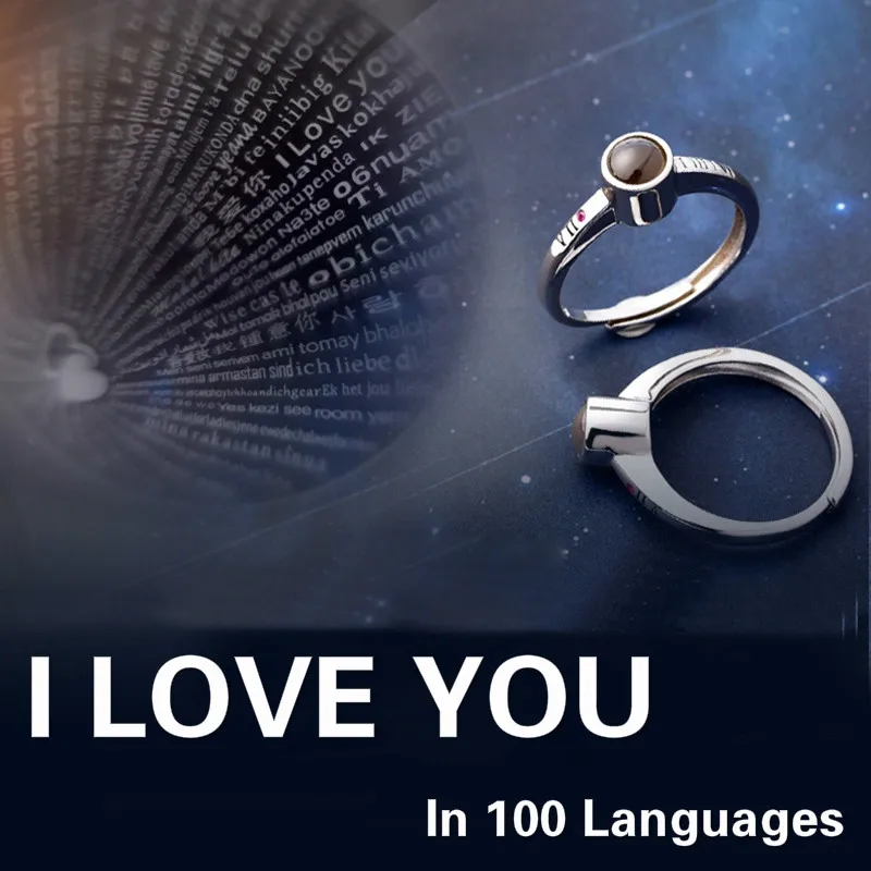 100 языков, я люблю тебя, кольцо, S925 серебро, для мужчин и женщин, любовь, память, обручальное кольцо, юбилей, День Святого Валентина, подарок, кольца
