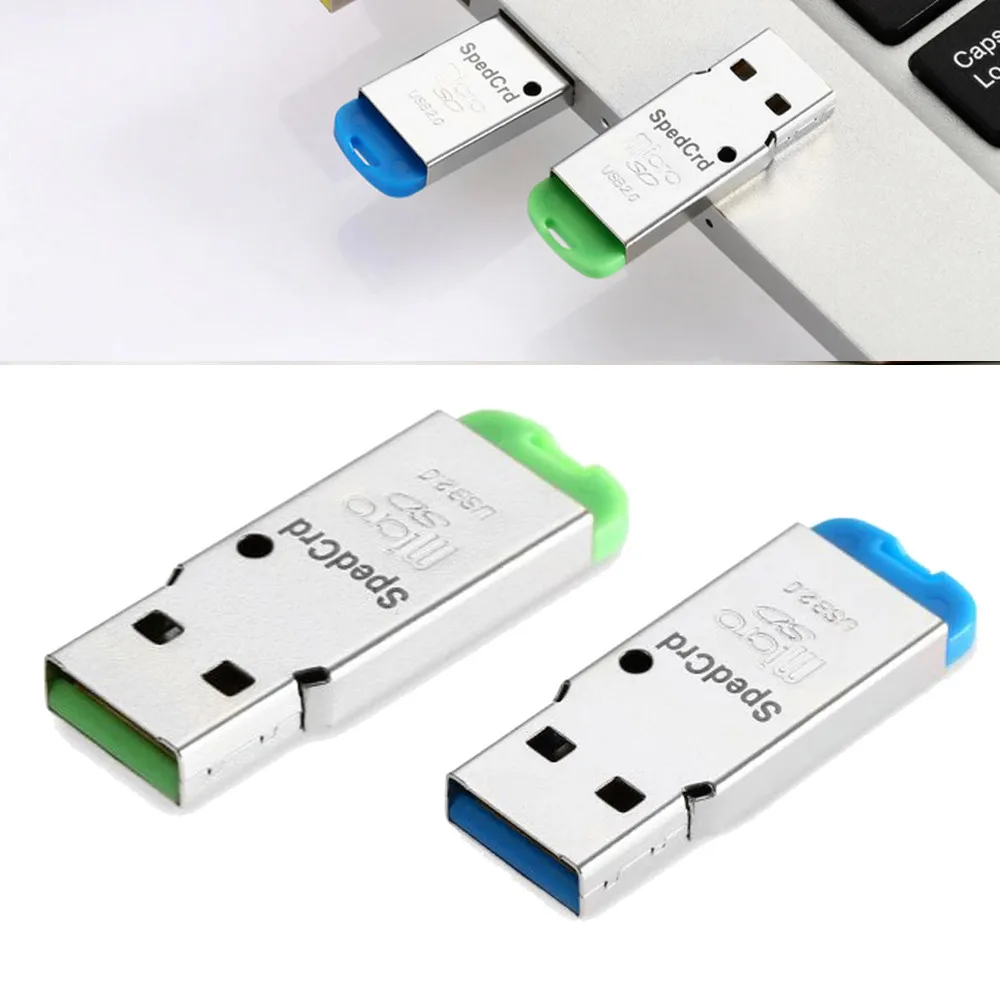 Компьютерные аксессуары кард-ридер высокоскоростной мини USB 2,0 Micro SD TF T-Flash кард-ридер синий Высокое качество адаптер L0222