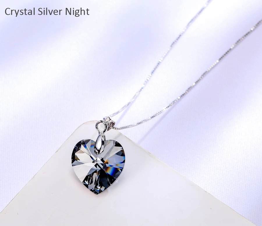 BAFFIN оригинальные кристаллы от Swarovski сердце кулон ожерелье для женщин Серебряный цвет ожерелье макси для влюбленных подарок на день Святого Валентина