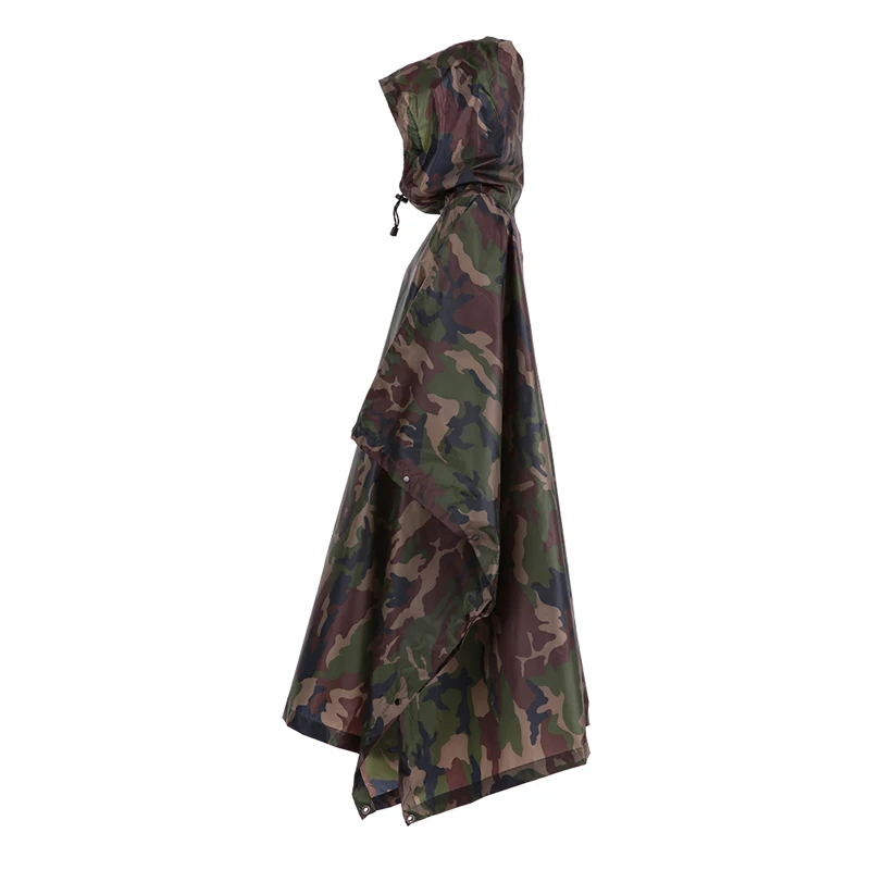 Camouflage 2 3 в 1 плащ-рюкзак дождевик капюшон для пешего туризма Велоспорт дождевик пончо водонепроницаемый тент для кемпинга коврик для палатки - Цвет: Camouflage 2