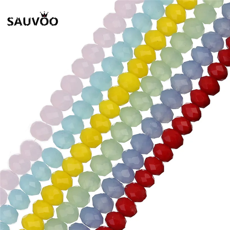 SAUVOO 2 нити 17 видов цветов белые граненые стеклянные фарфоровые разделители
