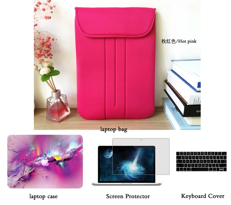 Прорезиненный жесткий чехол + сумка экран Protetctor для Macbook Air11 13 Pro 15 Retina 12 дюймов