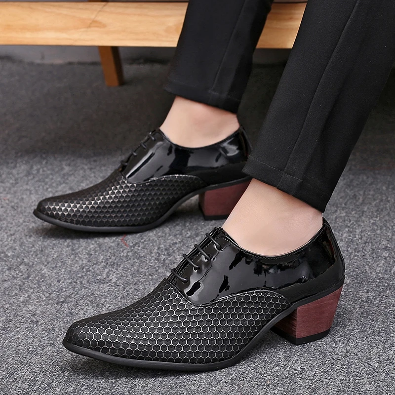 Мужская обувь мужские туфли на высоком каблуке белые модельные для мужчин