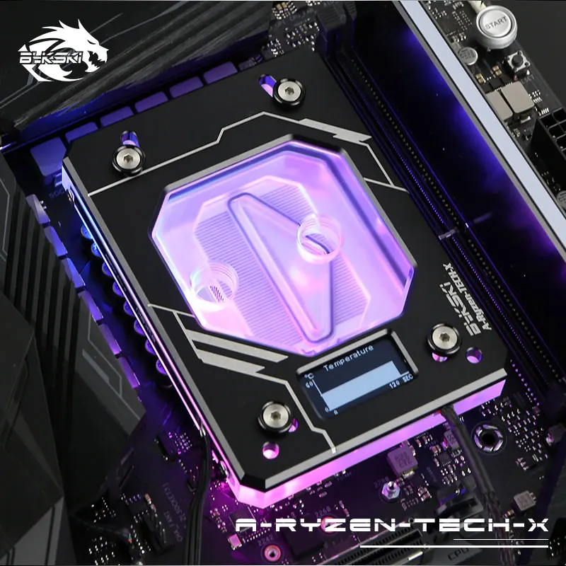 Bykski водный блок процессора для AM3/AM4 + X399 температурный цифровой дисплей OLED CPU