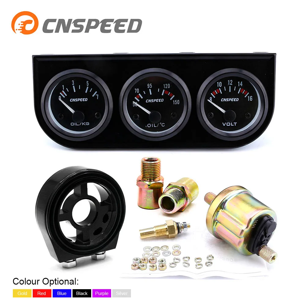 CNSPEED 52 мм комплект с тройным манометром вольтметр датчик температуры масла