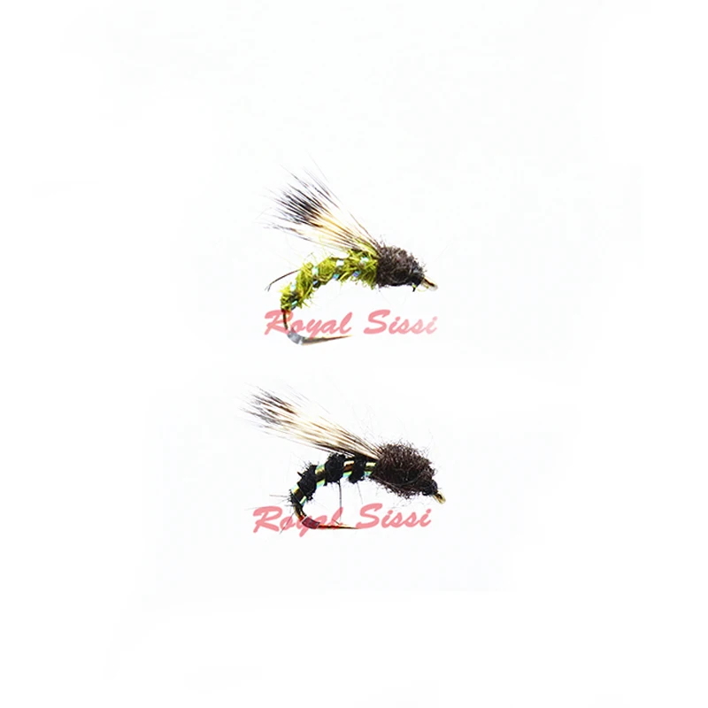 

Royal Sissi hand tied 6pcs/box 16# hammer caddis fly fishing grayling trout dry flies 2 optional colors panfish insect fly lure