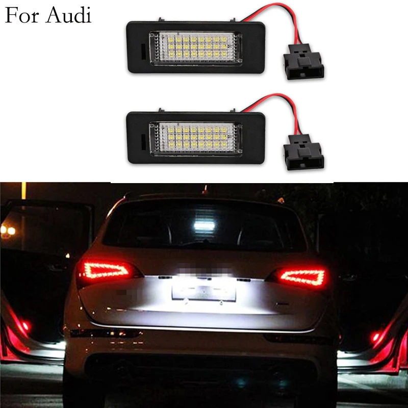 2 шт. 12V 3W 3528 SMD СВЕТОДИОДНЫЙ Подсветка регистрационного номера лампа для Audi A1 A4 A5 A6