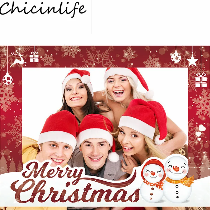 

Chicinlife 1 шт. Счастливого Рождества фотобудка рамка реквизит Новогодняя Рождественская вечеринка Декор фотобудка Реквизит Поставки