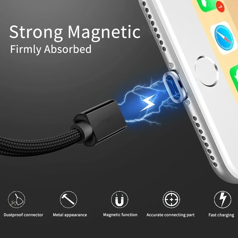 Магнитный USB кабель для IPhone Type C магнитное Usb зарядное устройство Iphone Xr Micro Android Phone