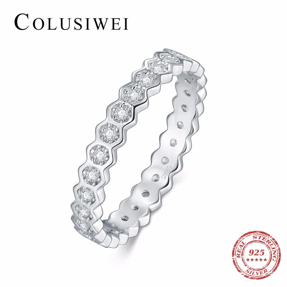 COLUSIWEI,, твердые 925 Серебряные кольца для мужчин и женщин, дизайн, модные обручальные кольца, прозрачные CZ обручальные кольца в подарок