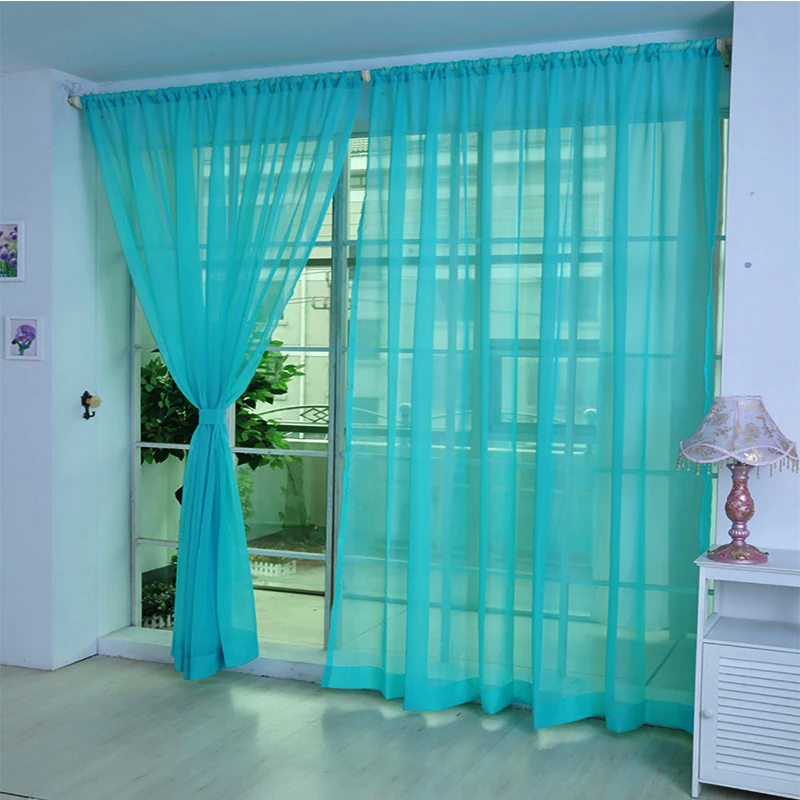 100cm*200/270cm Soft Tulle Curtains Gauze Element for Living Room Modern Fashion Style Voile Sheer Window Curtain 5z MM267/268 | Дом и сад