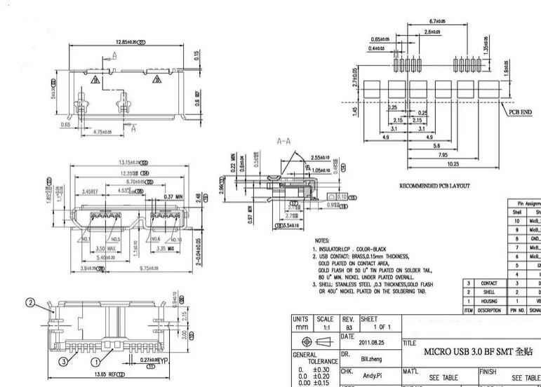 2 шт. Micro USB 3 0 B Тип SMT гнездо SMD 10pin разъем для мобильных жестких дисков интерфейс