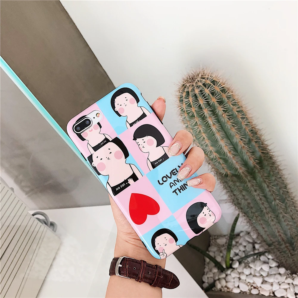 Мультфильм короткие волосы Толстая Чехлы для Iphone X восемь сетей телефон чехлы 10 IMD
