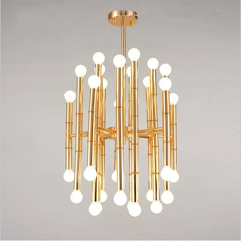 Led 42 bollen bamboe droplight jonathan adler meurice hanglamp hedendaagse gecontracteerd Smeedijzeren rechthoekige kroonluchte|kroonluchter|jonathan