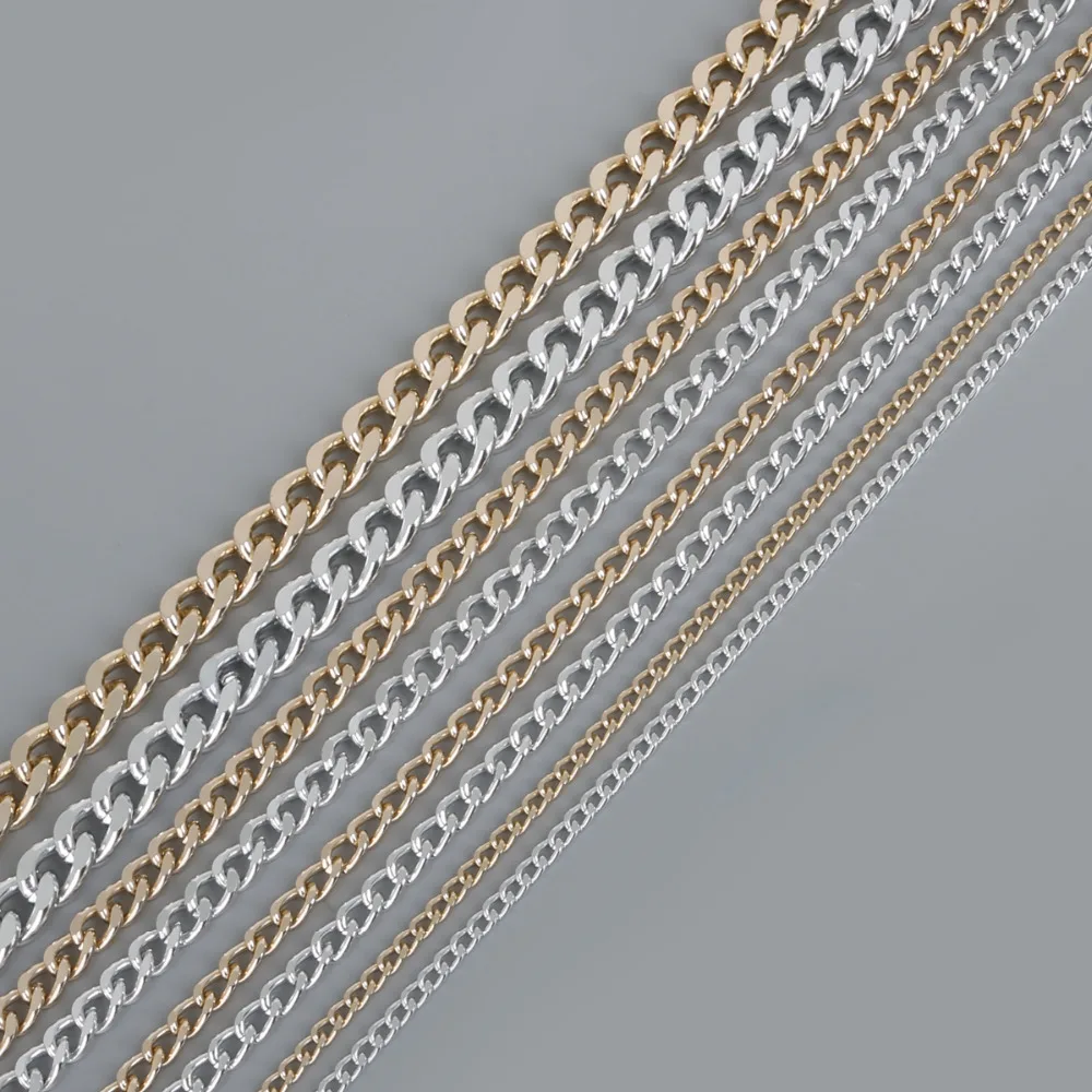 Позолоченная серебряная/Легкая Золотая алюминиевая цепь мельница для ожерелий