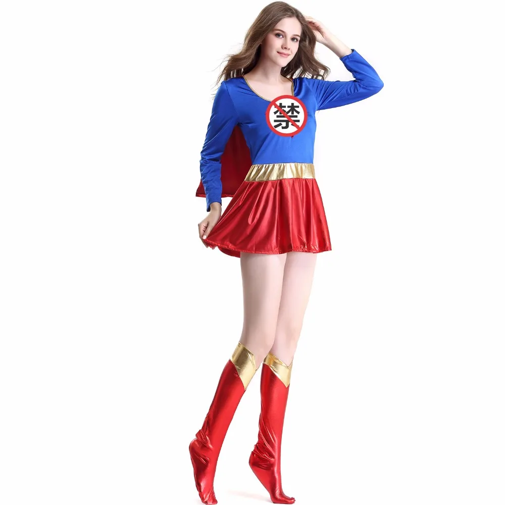 Sexy cospaly European and American adult Halloween costume Superwoman suit Roleplay PU leather superman |