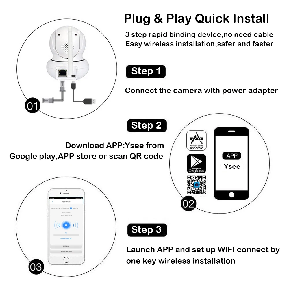 1080P Wifi PTZ IP камера слежения за лицом P2P Беспроводная onvif Сетевая безопасность