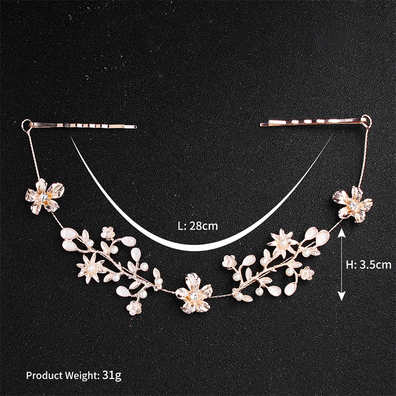 Классические свадебные украшения для волос QYY из сплава с цветами и кристаллами