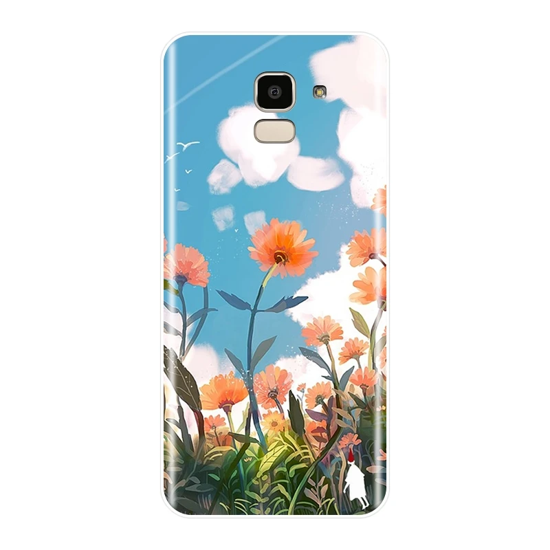 Мягкий силиконовый чехол для телефона Samsung Galaxy J4 J6 J8 Plus с мультяшным рисунком