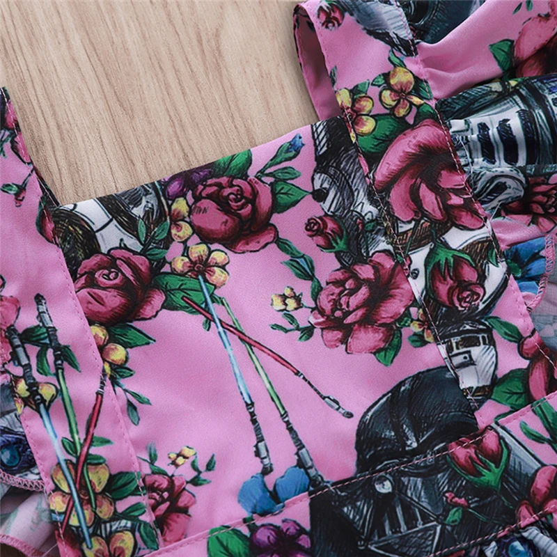 Newborn Kids Baby Girl sleeveless ruffle Sundress Star Wars Dress Ruffle summer clothes | Детская одежда и обувь