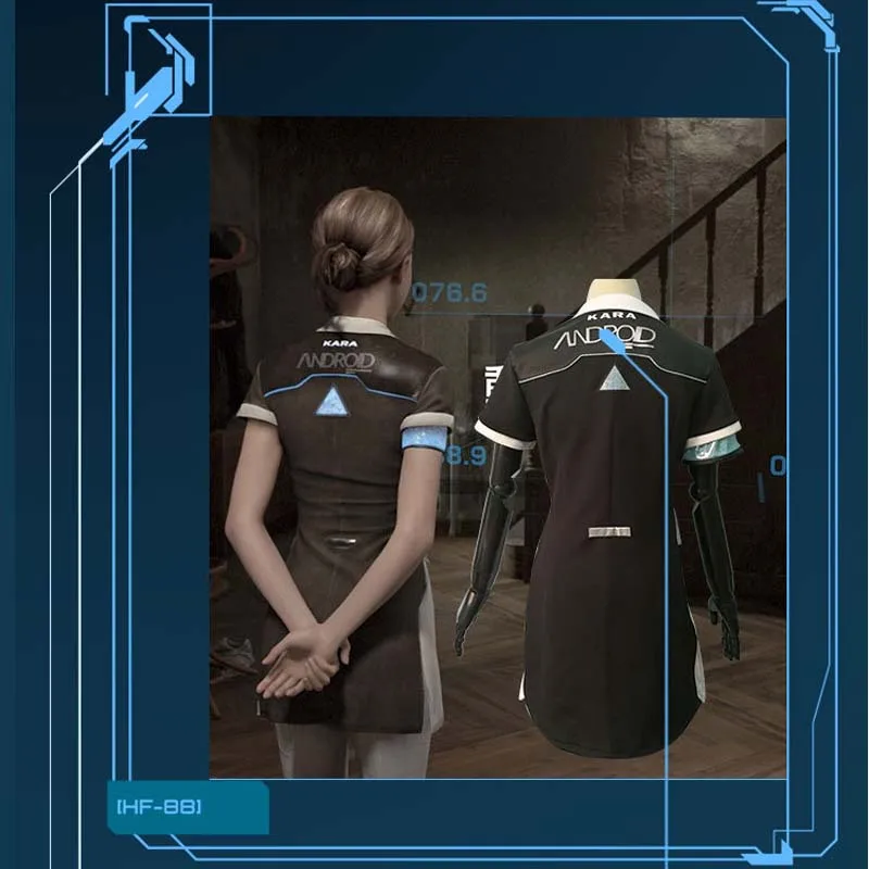 

Coshome Game Detroit: Become Human Kara Cosplay Costume Code AX400 Agent Outfit Girls Cute Dress Halloween Carnival Uniforms
