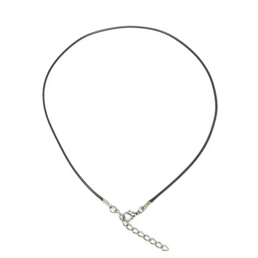 20-pack круглые 2 0 мм черный ПУ кожаный шнур восковые Веревки Шнуры для колье цепи 45