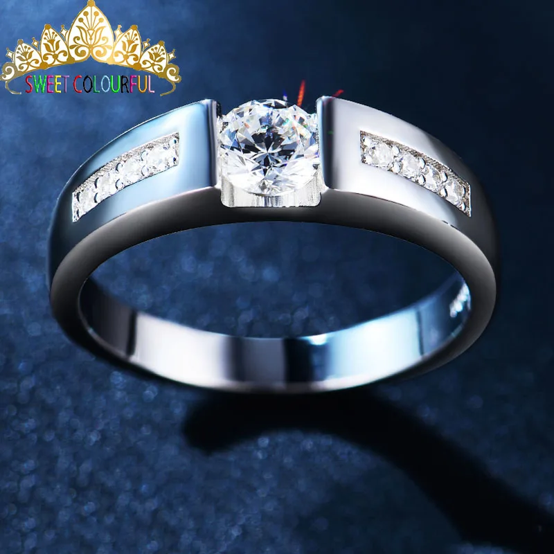 100% 18K 750Au золото Moissanite алмазное мужское кольцо D Цвет VVS с национальным