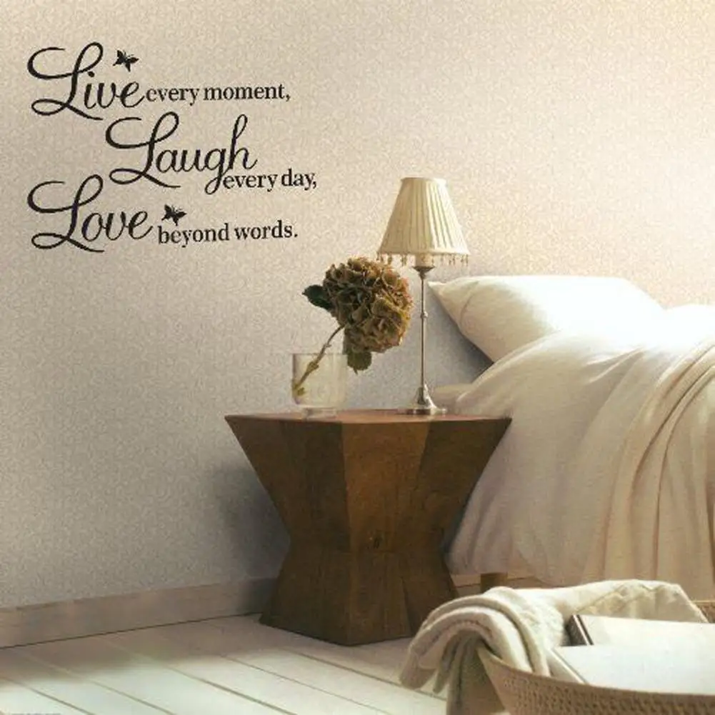 New Qualified Wall Stickers Decal Home Decorations Live Laugh Love PVC Wallpaper for living room | Дом и сад