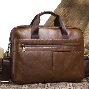 Leather men's briefcase for 14 inch 6