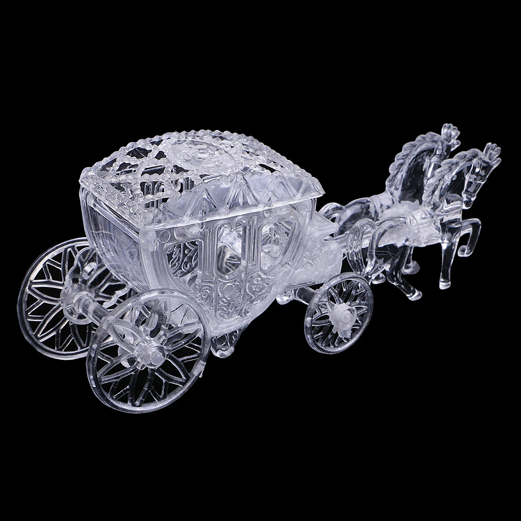 

12 Pieces Candy Boxes Crystal Horse Carriage Candy Gift Boxes for Wedding Party Favor Baby Shower Decoration