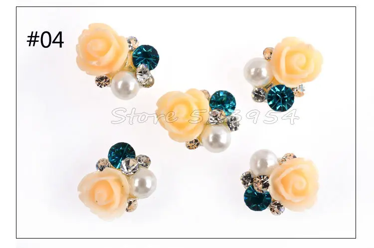 Rhinestone Alloy Flowers 3d Nail Art Decorations 7Designs(10pcs/lot) Metal Glitter DIY Beauty Supplies Accessories Jewelry | Красота и