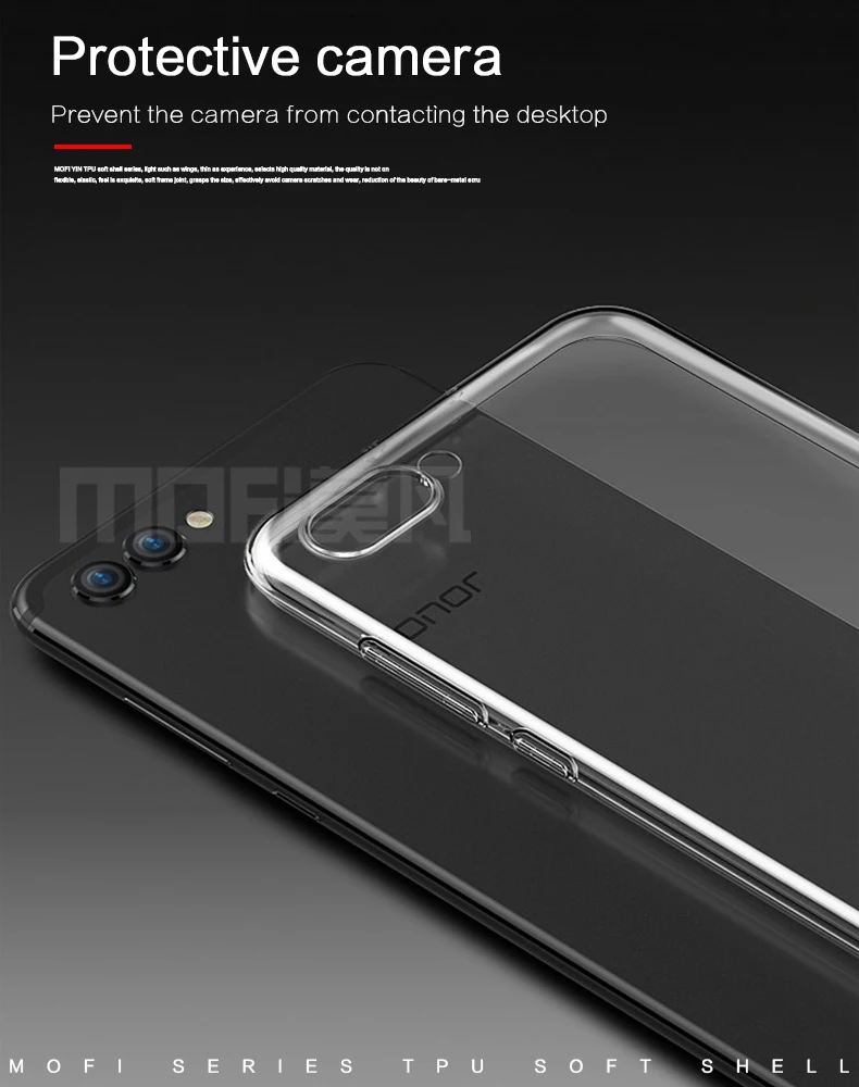 Huawei honor v 10 чехол 5,99 дюймов MOFi honor v 10 чехол силиконовый прозрачный мягкий TPU capas honor v 10 задняя крышка чехол