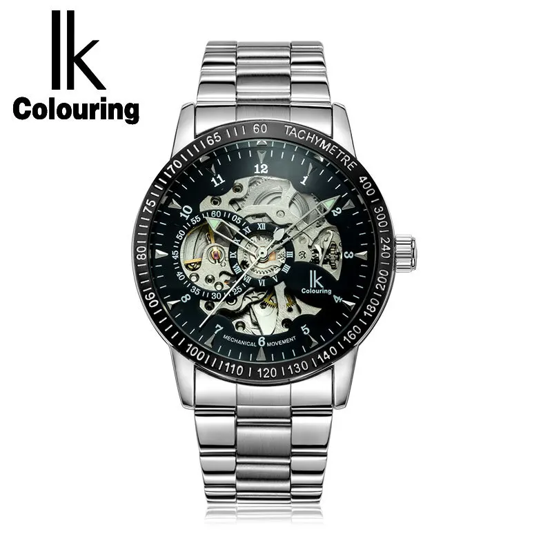 IK цветные автоматические механические часы из нержавеющей стали мужские