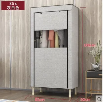 L85H190W50 white DIY модный простой шкаф стальная труба смелая арматура шкаф ткань Толстый подвесной шкаф экономичный шкаф для хранения - Цвет: L85H190W50 white