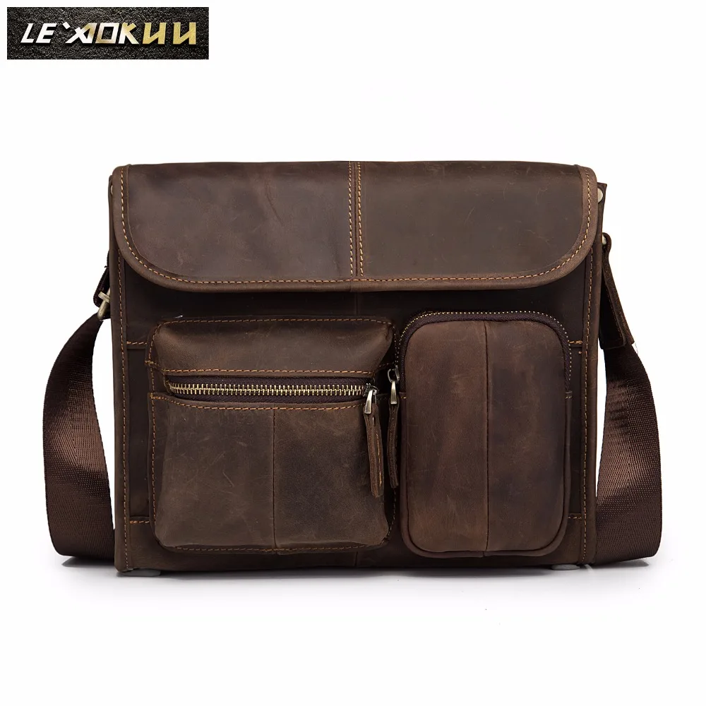 Кожаная дизайнерская повседневная сумка мессенджер через плечо для мужчин