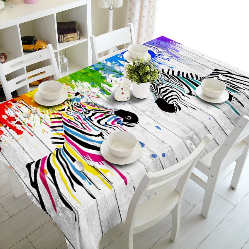 Водонепроницаемая скатерть с рисунком животных зебры льва|table cloth|table cloth patternwedding