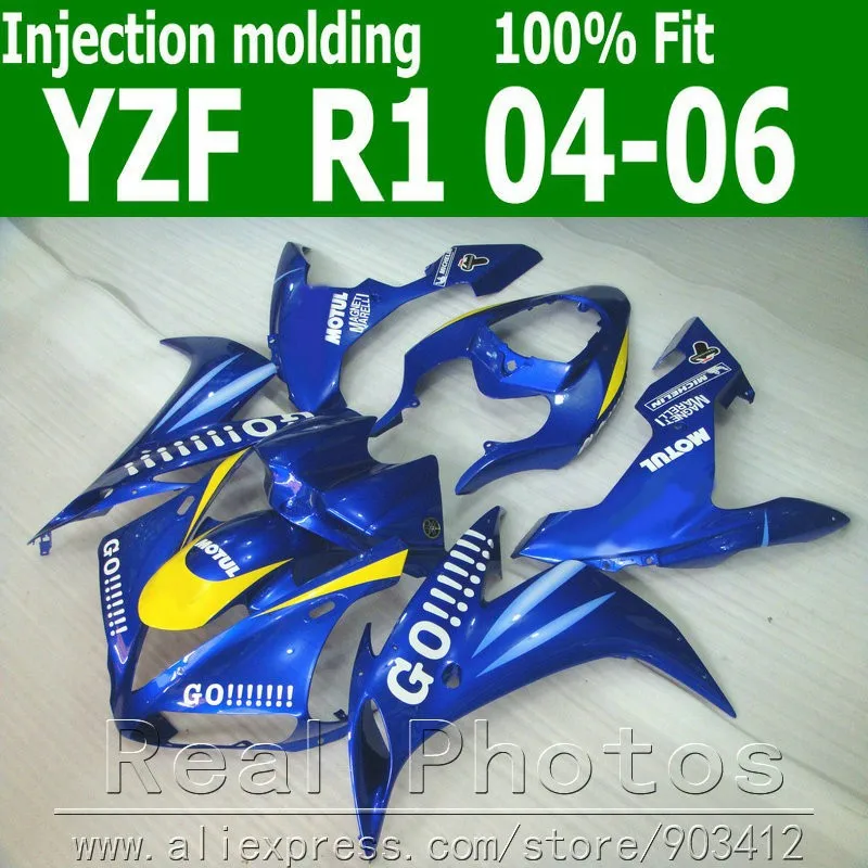 Бесплатная доставка комплект обтекателей для YAMAHA литьё под давлением YZFR1 2004-2006