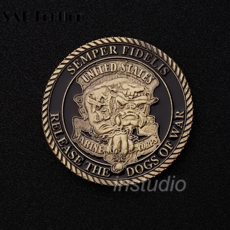 Морской корпус США Est. 1775 Semper Fidelis отпустите собак войны морской USMC Devil Dogs Challenge