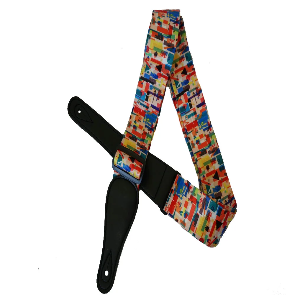 Бесплатная доставка Гитары ремень полиэстер с кожи головы акустической гитары