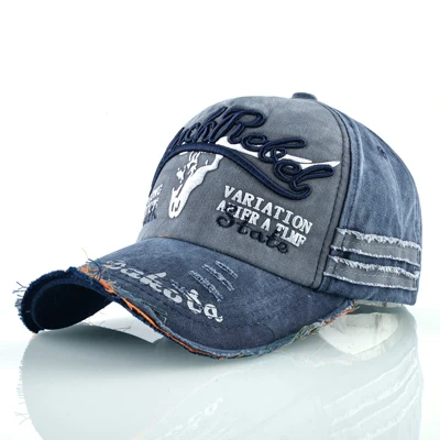 Унисекс snapback Шапки мужчин из стираного денима папа шляпа хлопок кости вышивка Бейсбол Шапки женщин солнцезащитный козырек Хип-хоп шляпы Casquette - Цвет: Синий