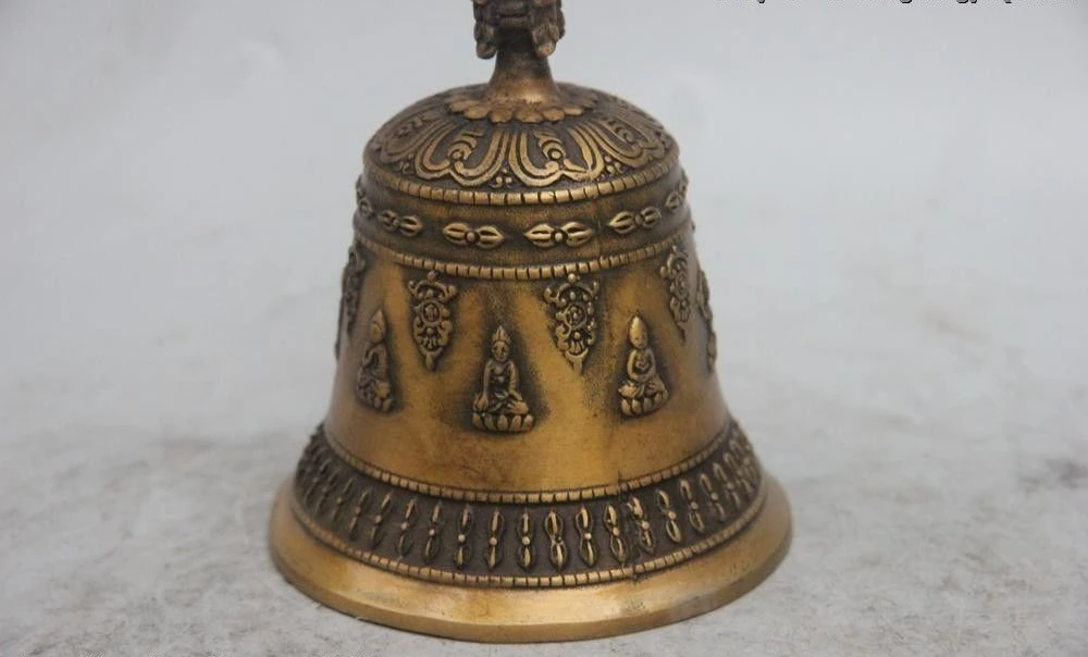 7 Tibet Bronze Carving Buddha Statue Small Bell Bells Phurba Dagger Holder FaQi | Statues &amp Sculptures