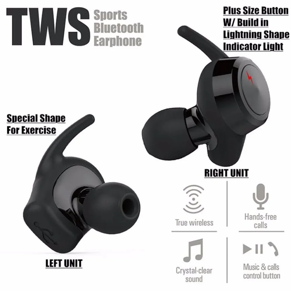 Sago US001 двойные беспроводные наушники True Bluetooth 4 2 стерео Встроенный микрофон Hands-free