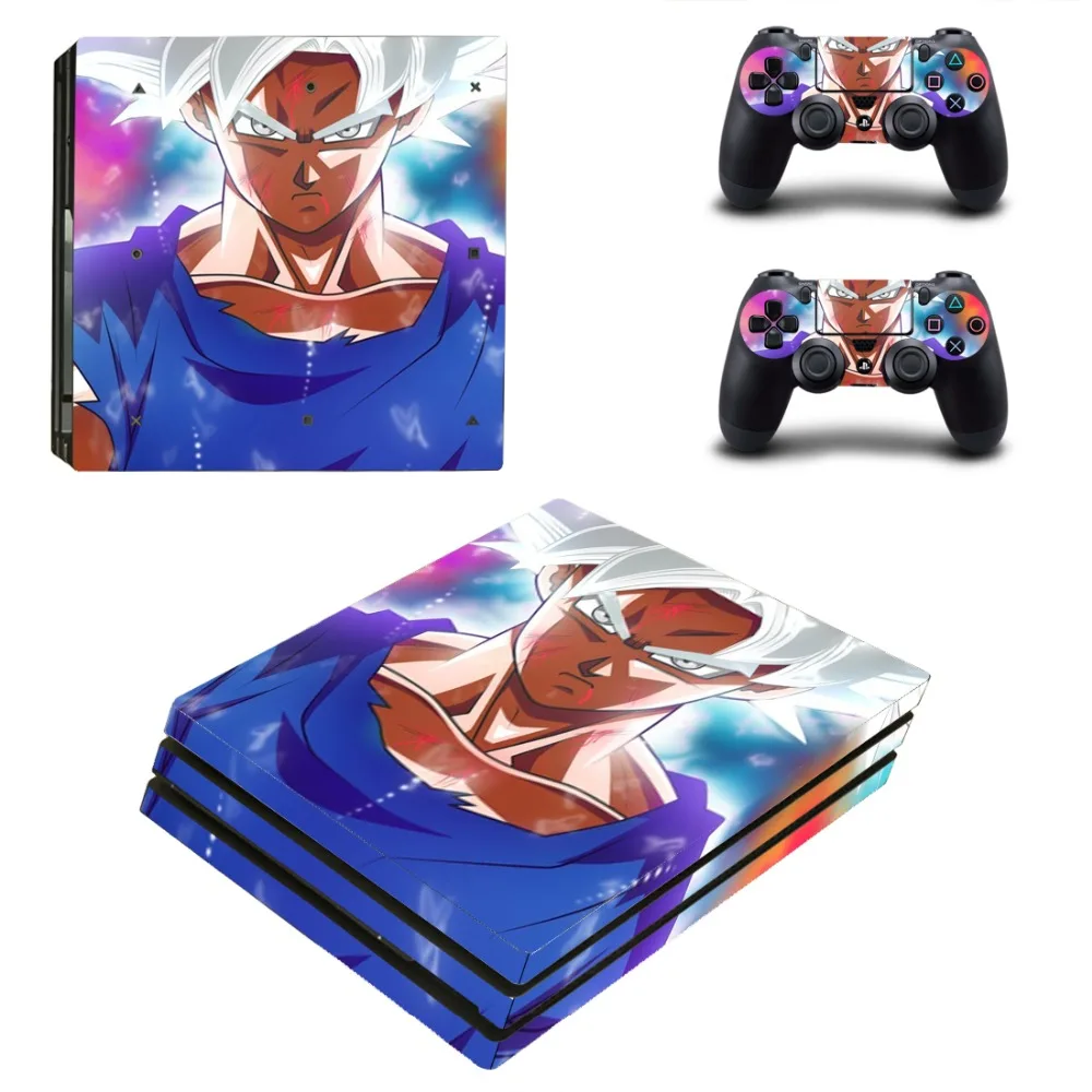 Виниловая наклейка на кожу для консоли Playstation 4 и 2 контроллеров PS4 Pro аниме Dragon Ball