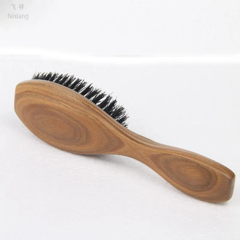 FEIXIANG 3PCSHigh quality natural green sandalwood wild boar mane comb Hair brush SP massage head D5 | Красота и здоровье