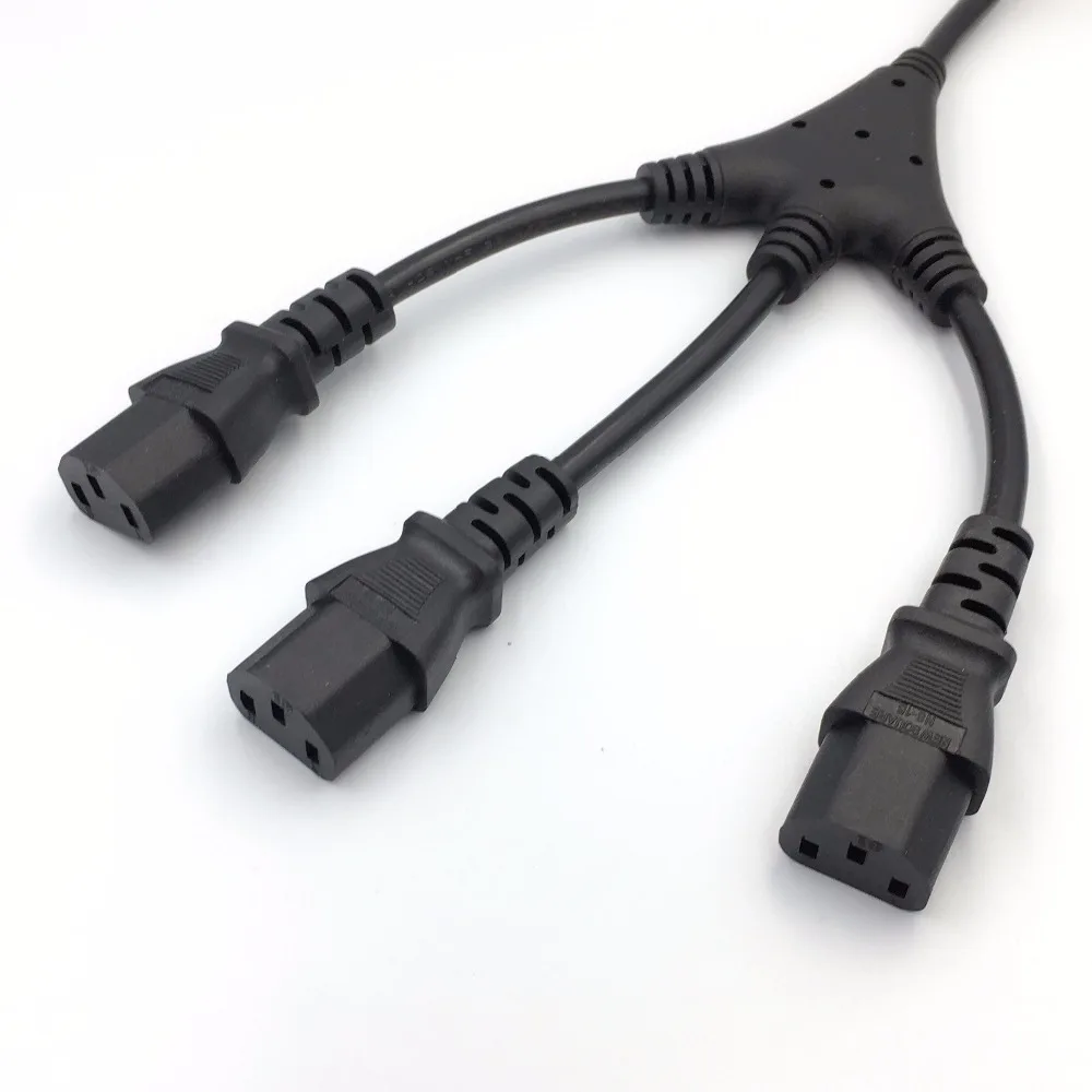1 шт. IEC 320 C14 штекер для 3XC13 Женский Y Тип сплиттер шнур питания 10A 250 В до 3 x C13 кабель