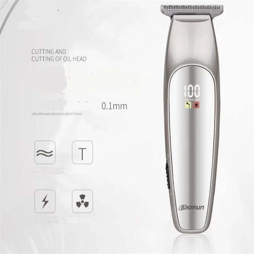 0,1 мм T Blade Outliner Триммер электрический Hairline Clipper Парикмахерская Detailer стрижка для укладки волос lcd Парикмахерская машина для резки