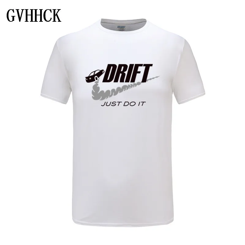 Повседневное Футболка Мужчины автомобиль drift just do it печати топы смешно с коротким