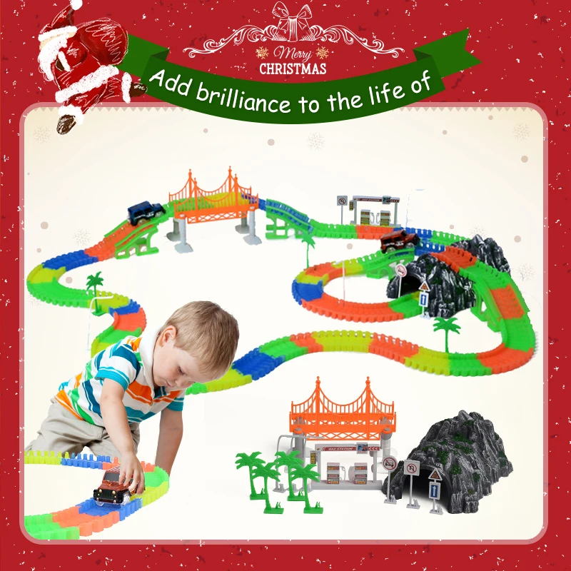 Railway Magical mini road light railroad miracle flexible glowing race track children's cars racing tracks toys for boys gifts |