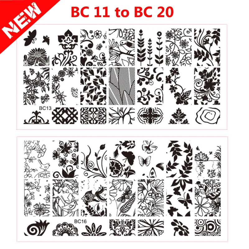2016 новые кружева цветы рисунки бабочек пластины для штамповки ногтей 10 шт