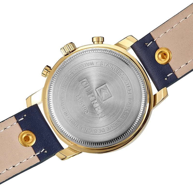 Часы наручные CURREN Мужские спортивные брендовые кварцевые с кожаным ремешком в